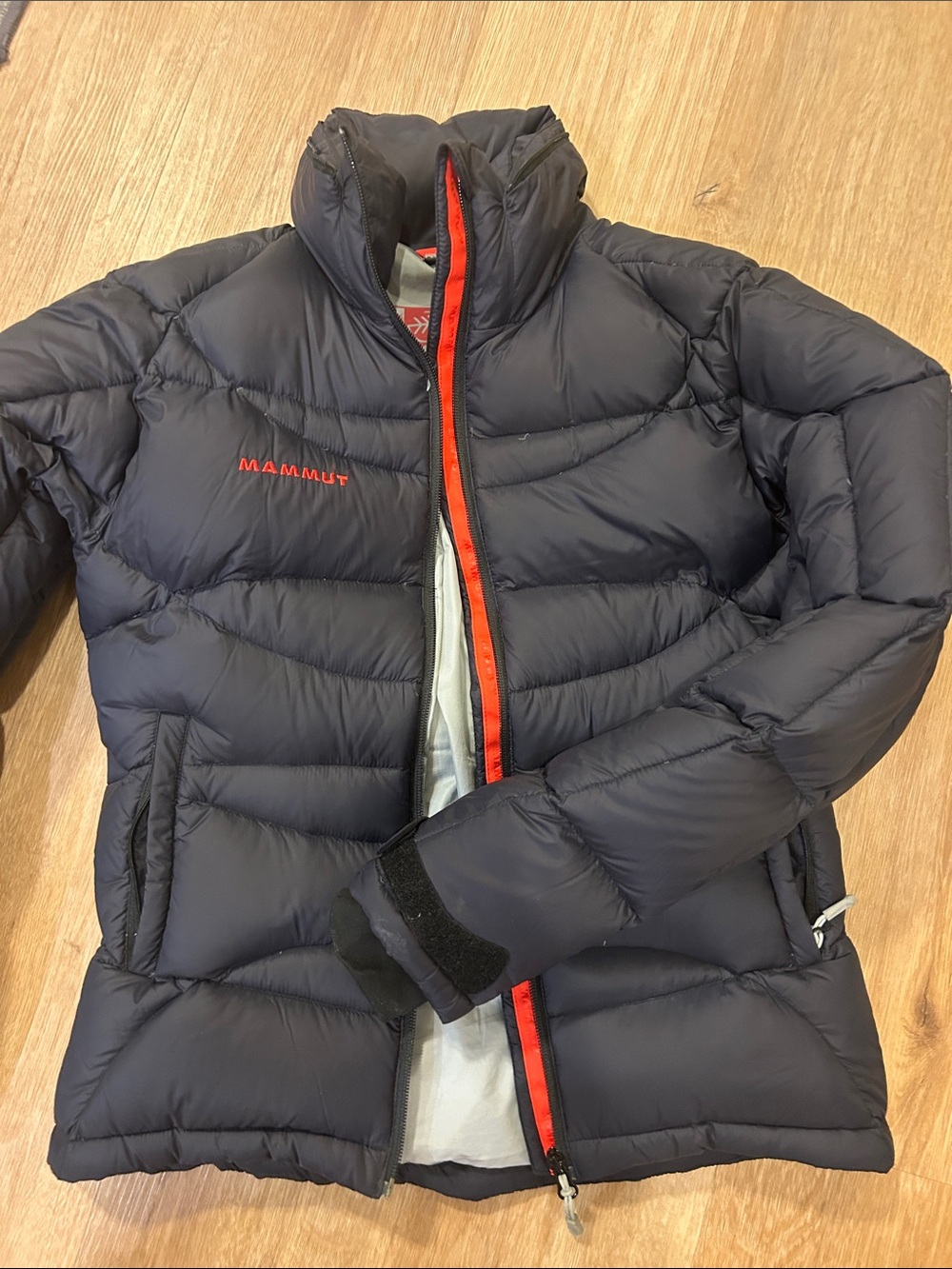 Mammut Navy Ski Down Jacket with Red Accents